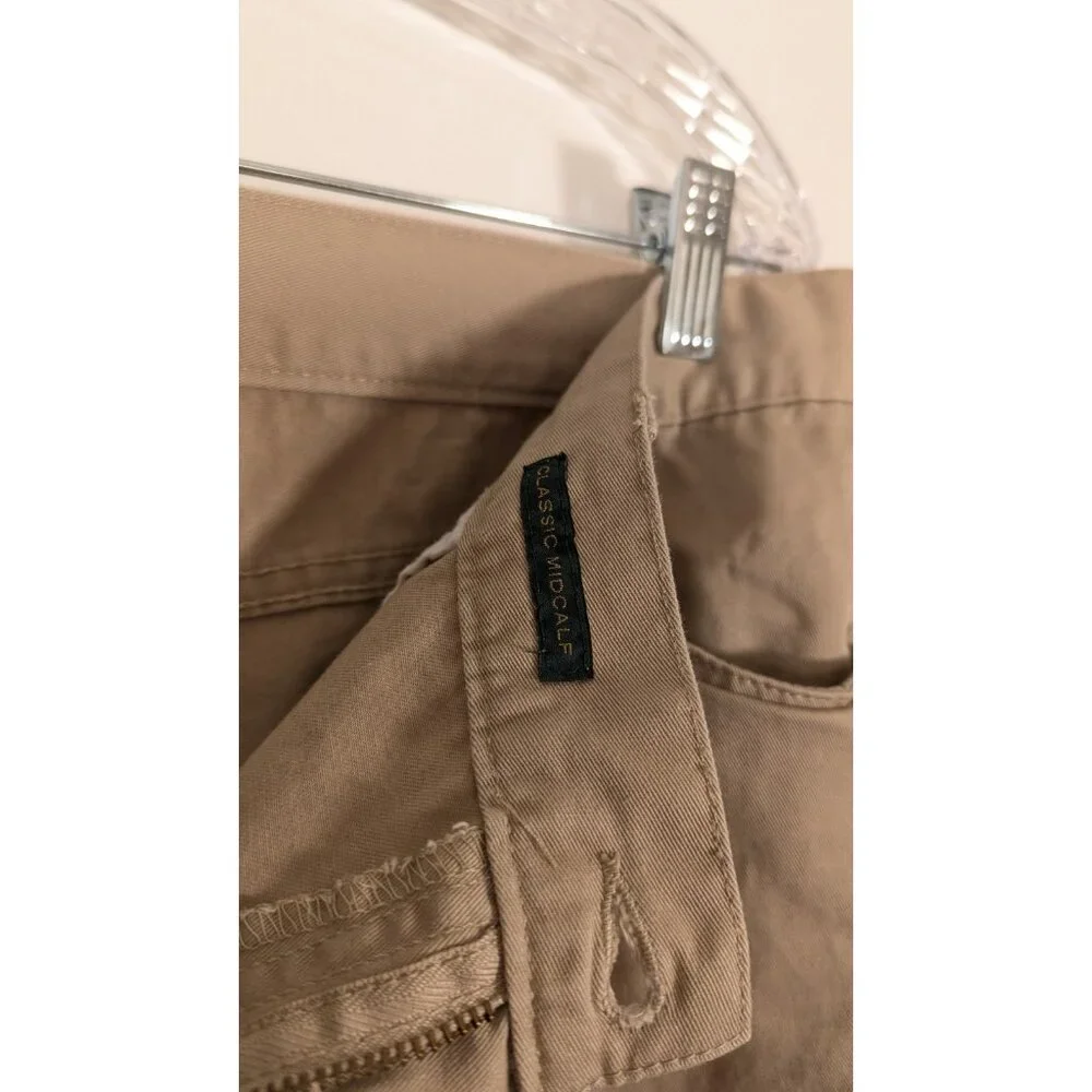 Lauren Ralph‎ Lauren 18W Jeans Khaki Tan Classic Mid Calf Pants Cotton Cropped
